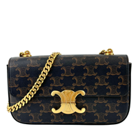 Chain Shoulder Bag in Triomphe Coated Canvas Brown