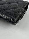 A50096 Classic Quilted Long Flap Wallet Black Caviar GHW