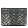 Black Large O Case Clutch in Lambskin SHW