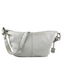 White Saffiano Leather Hobo Bag