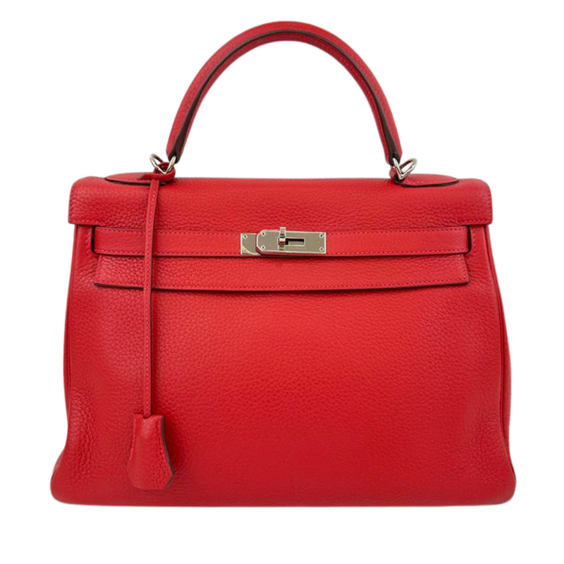 Kelly 32 Clemence Rouge Casaque Retourne PHW (Cash Price in Description)