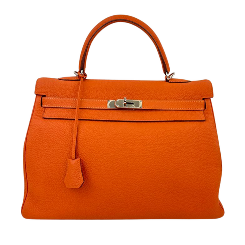 Kelly 35 Orange Togo PHW Retourne (Cash Price in Description)