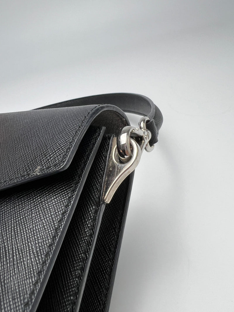 BN0924 Nero Saffiano Lux Leather Crossbody Bag