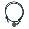 Intrecciato Nappa Leather Navy Double Strand Bracelet
