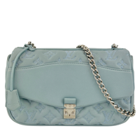 Mama Broderie Pochette Shoulder Bag in Light Blue Lambskin