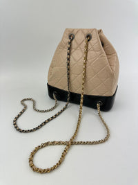 Gabrielle Backpack in Beige Black
