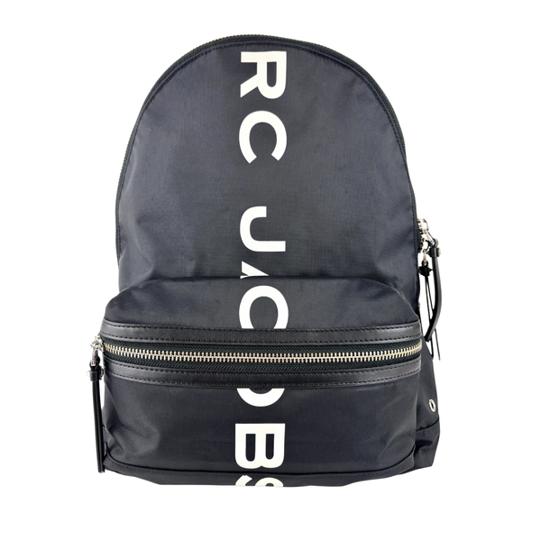 Nylon Printed Logo Backpack in Black