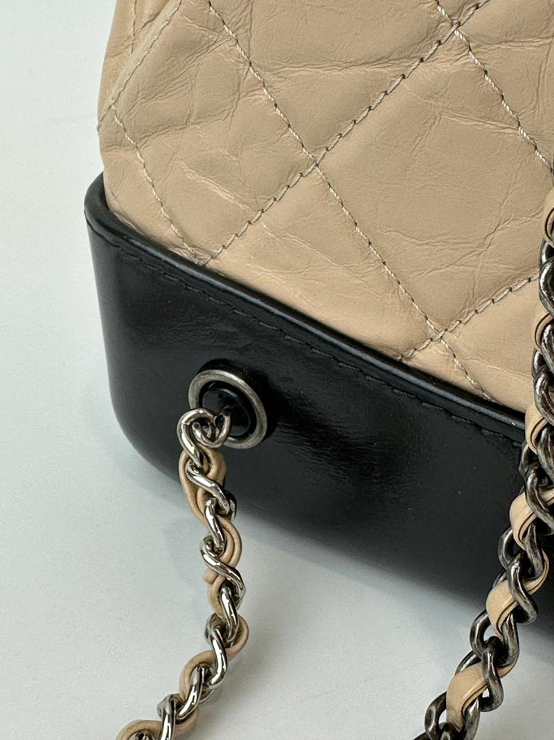 Gabrielle Backpack in Beige Black