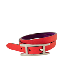 Behapi Double Tour Bracelet Cyclamen Chamonix / Capucine Swift Leather PHW