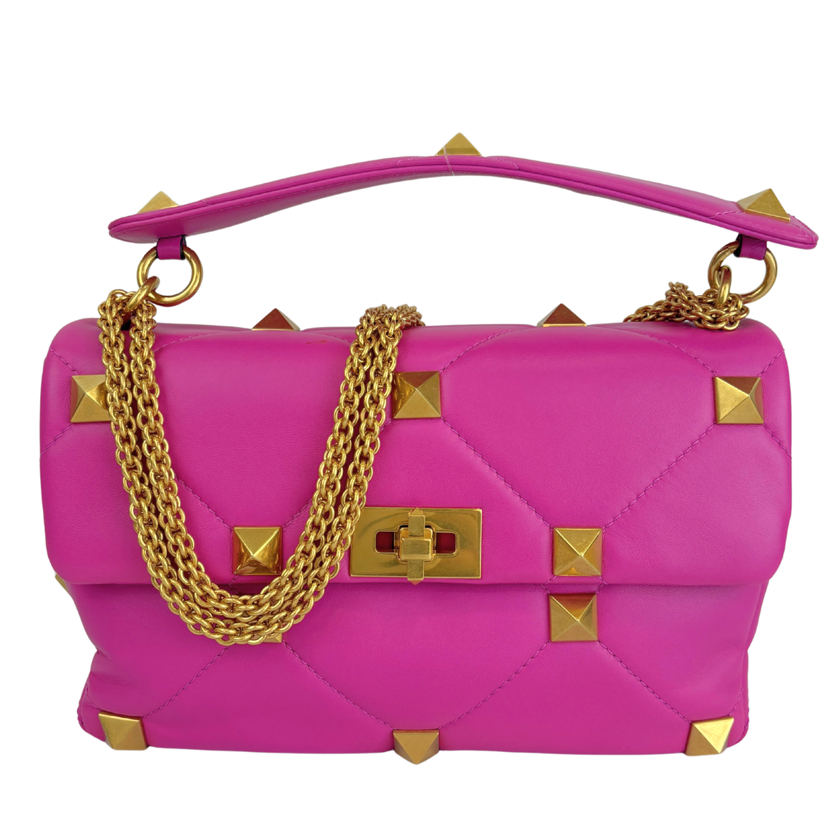 Roman Stud Medium Chain Bag Pink