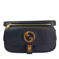 Blondie GG Supreme Smooth Leather Belt Bag in Black GHW