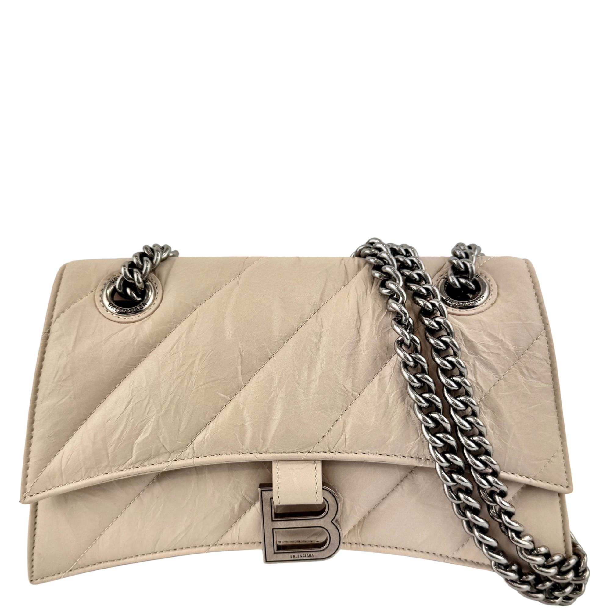 Balenciaga Crush Chain Shoulder Bag Beige