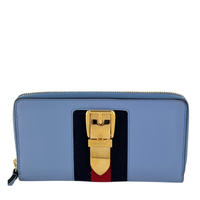 Sylvie Blue Zip Around Long Wallet