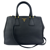 BN2420 Vitello Daino Black Leather Tote Bag &nbsp;