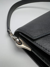 BN0924 Nero Saffiano Lux Leather Crossbody Bag