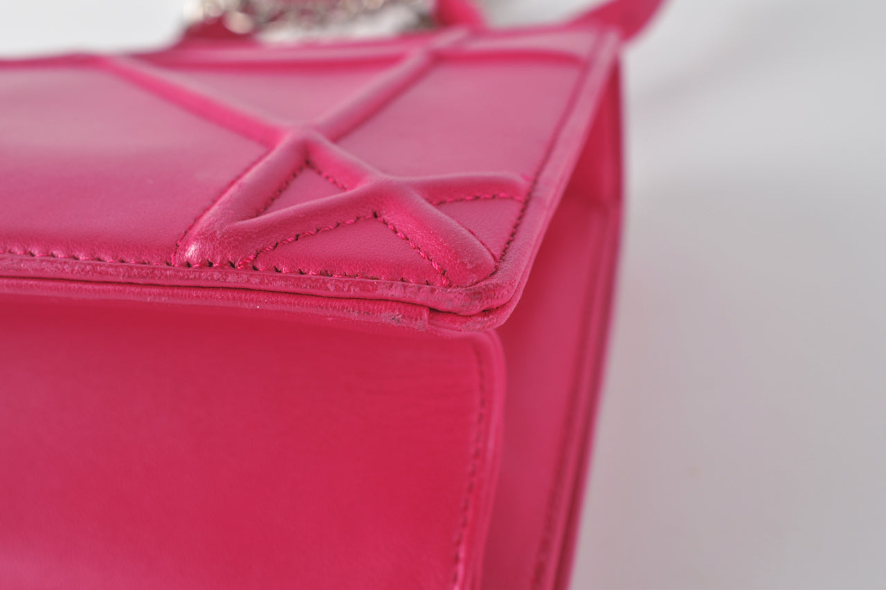 Pink Medium Diorama Lambskin Flap SHW