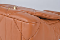 Chanel 19 Handbag in Caramel Brown with Gold-Tone, Silver-Tone & Ruthenium-Finish Metal *Microchipped*