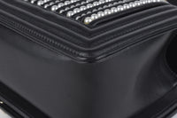 A67086 Medium Boy in Black Calfskin with Faux Pearl Embellishments LGHW
