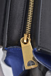 Small Blue/Black/Grey Tricolor Trapeze Satchel Bag