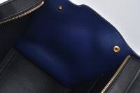 Small Blue/Black/Grey Tricolor Trapeze Satchel Bag