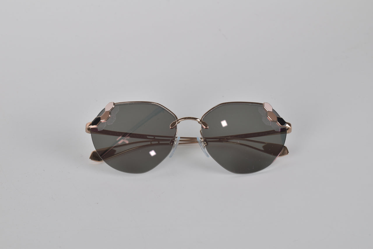 Serpenti Poisoncandy Gold/Rose Gold Mirror Soft Cat Eye Metal Frame Sunglasses