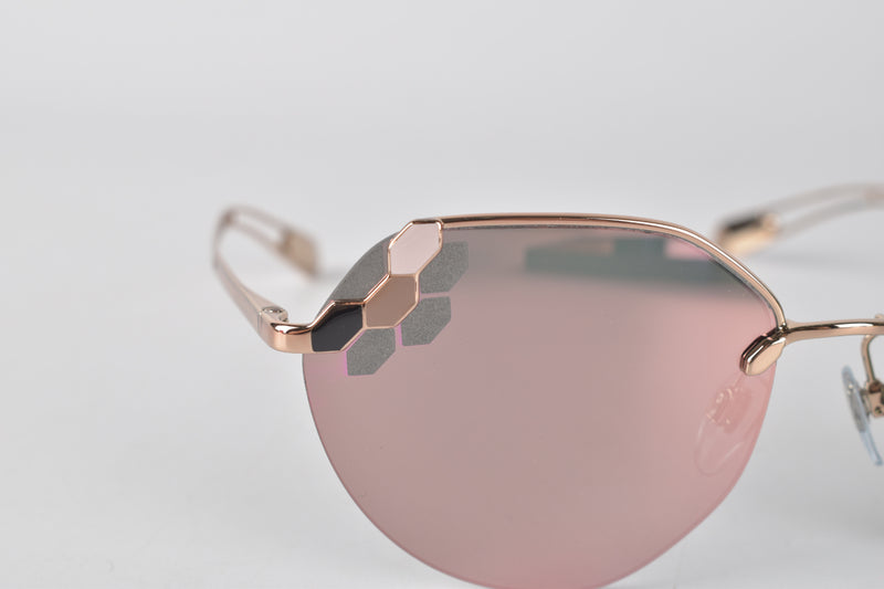 Serpenti Poisoncandy Gold/Rose Gold Mirror Soft Cat Eye Metal Frame Sunglasses