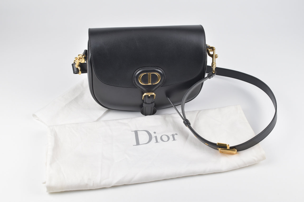 Medium Dior Bobby Bag Black Box Calfskin