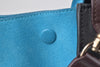 Turquoise Tricolor Calfskin/Suede Leather Small Trapeze Bag