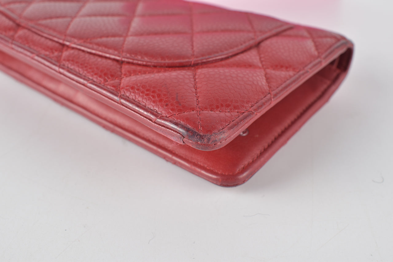 Bi-Fold Red Caviar Long Flap Wallet