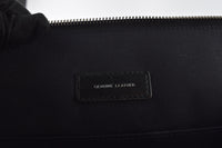 Mens Document Case/Clutch in Black Grained Leather