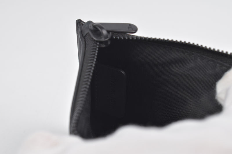 Black Ultramatte Calfskin Long Saddle Flap Wallet with Chain