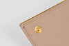 Beige Saffiano Lux Leather Flap with Chain Album Card ID Holder Continental Wallet