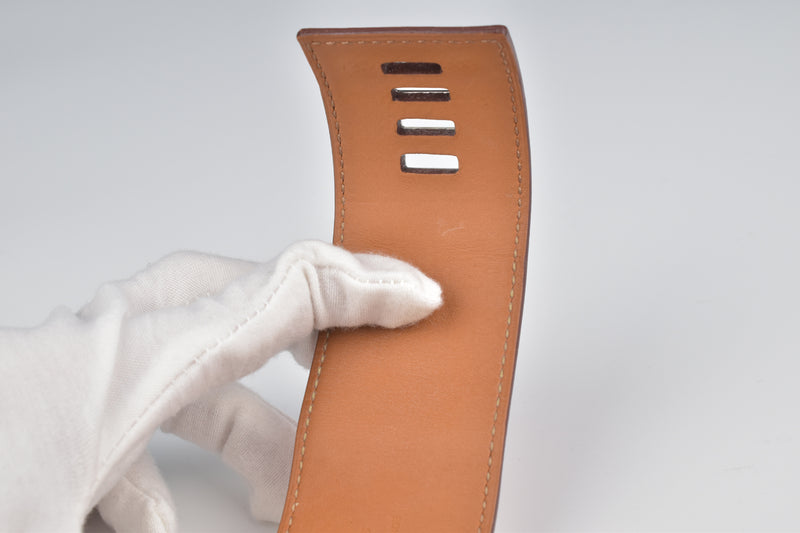 橙色 Epsom 皮革镀钯 Collier De Chien (CDC) 手链
