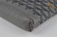 Pochette Zip 29 in Steel Grey Scale Canvas & Grey Leather