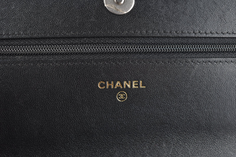 Chanel 19 AP0957 Black Lambskin Wallet on Chain
