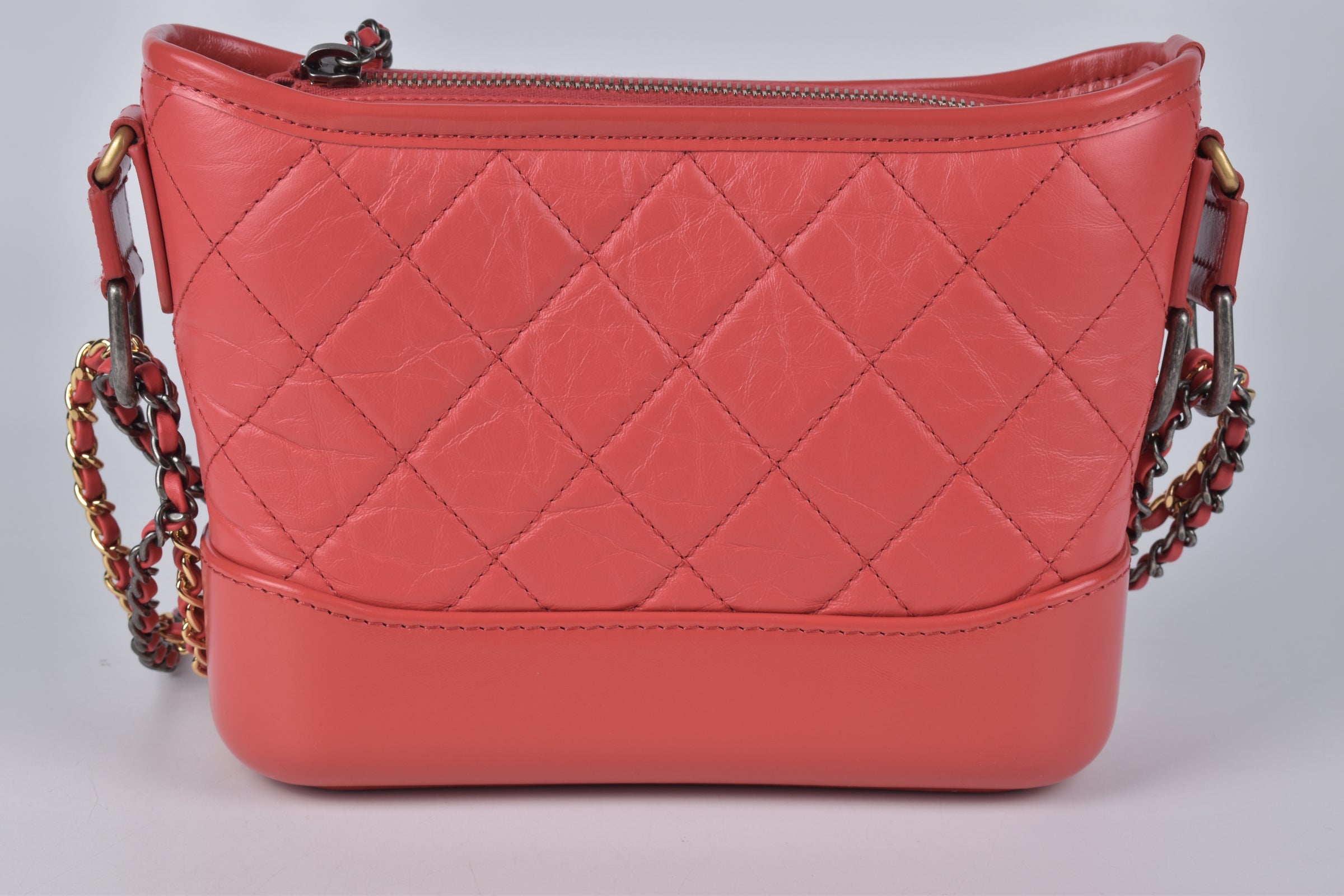 Small Aged Calfskin Pink Quilted Gabrielle Hobo Bag *Microchipped*