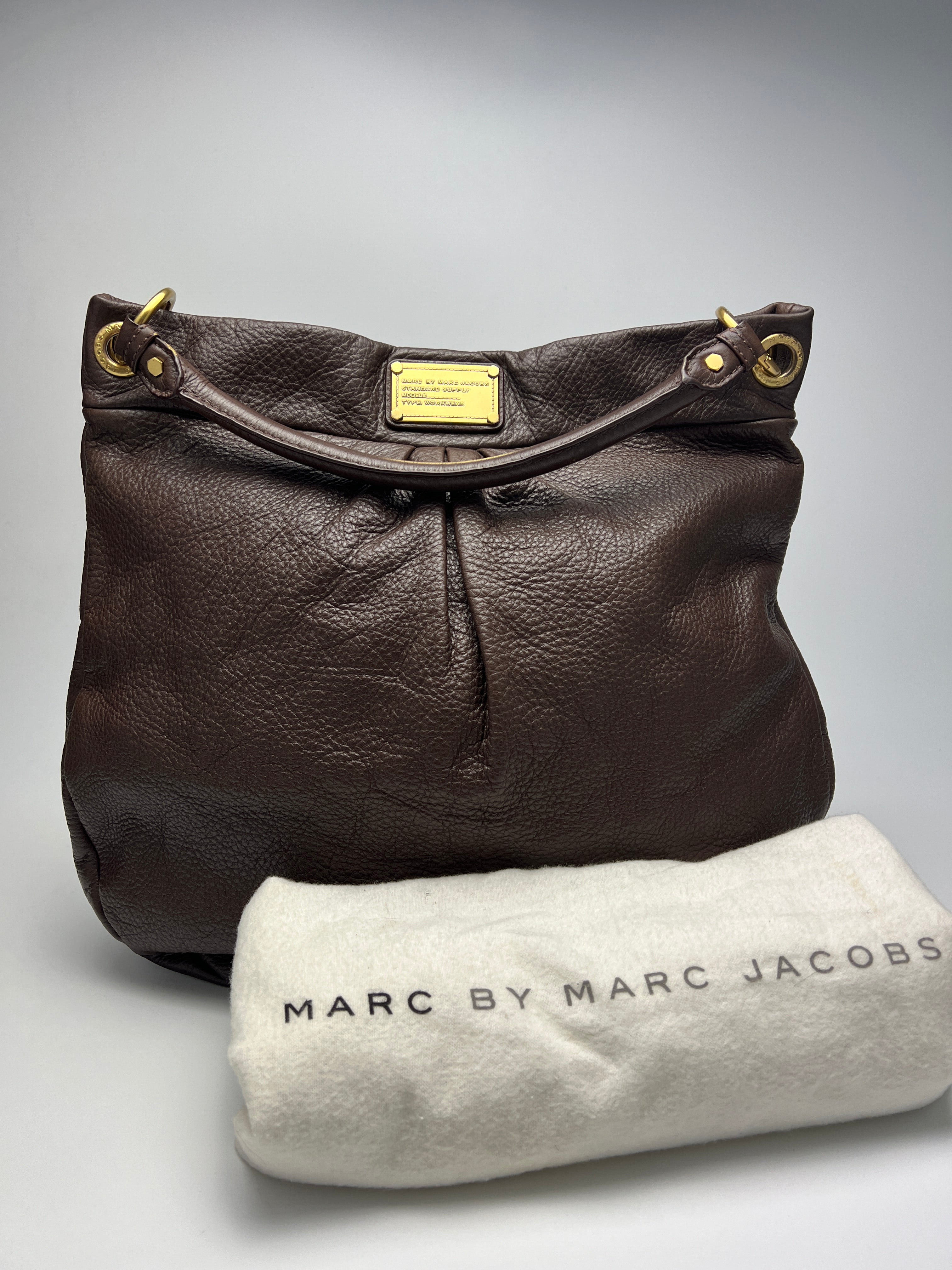 Marc shops by Marc Jacobs Authentic Brown Leather Q Hillier Hobo Bag