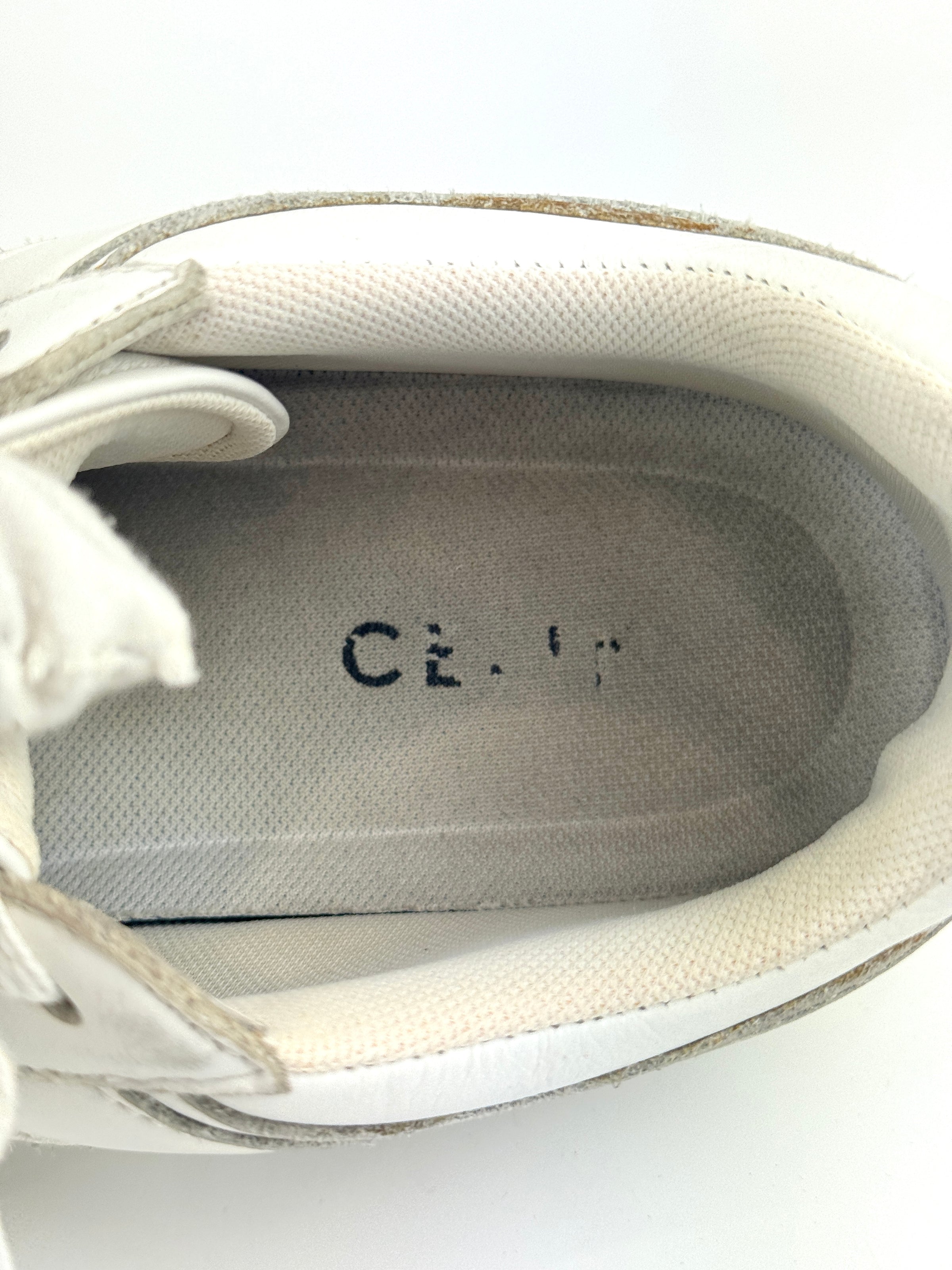 Trainer Low Lace-Up Sneaker In Calfskin Optic White Size 37