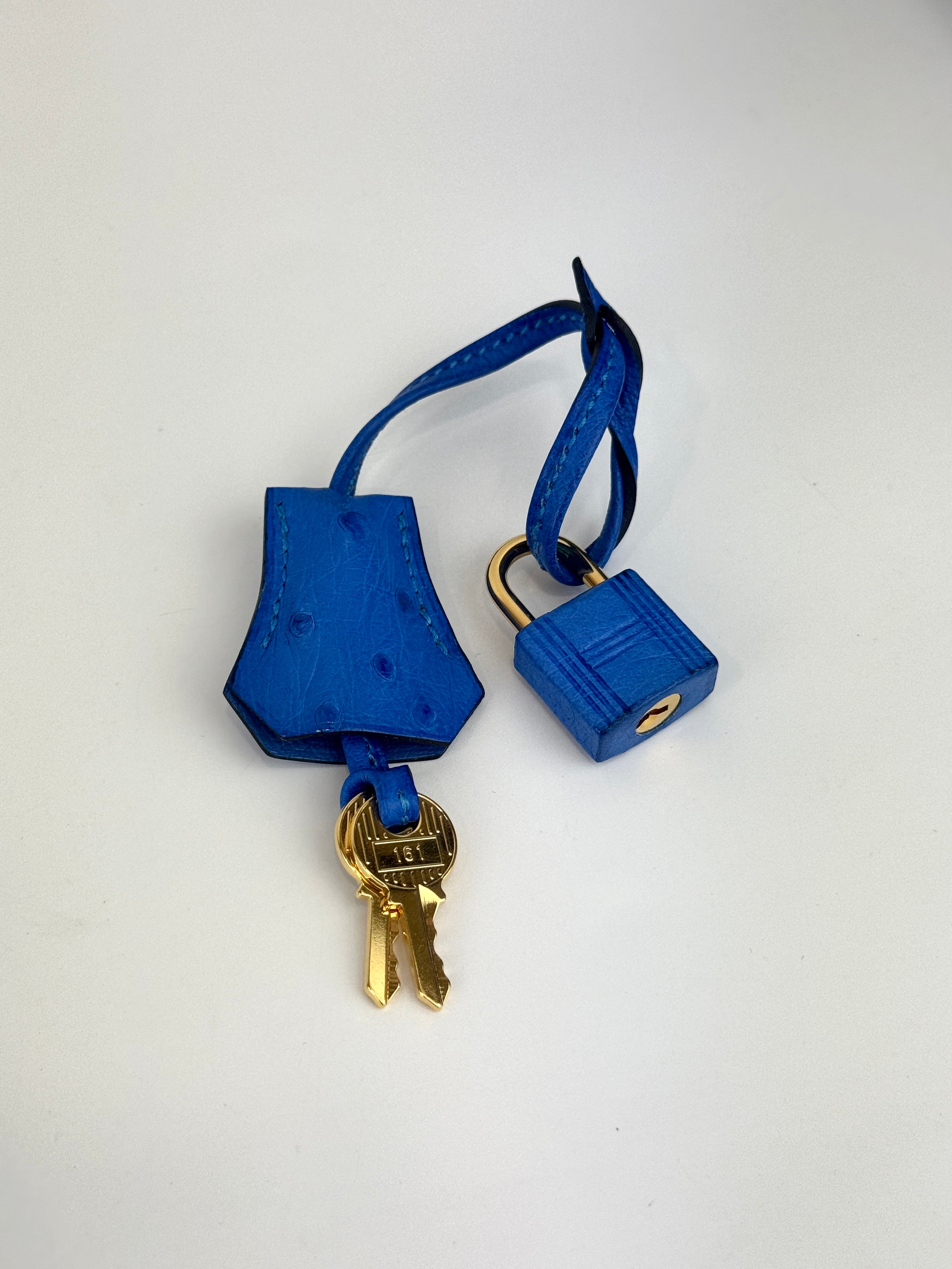 Birkin 30 Ostrich Bleuet GHW - Glampot