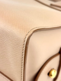 1BA046 Saffiano City Calf Esplanade Beige Medium Tote - Glampot