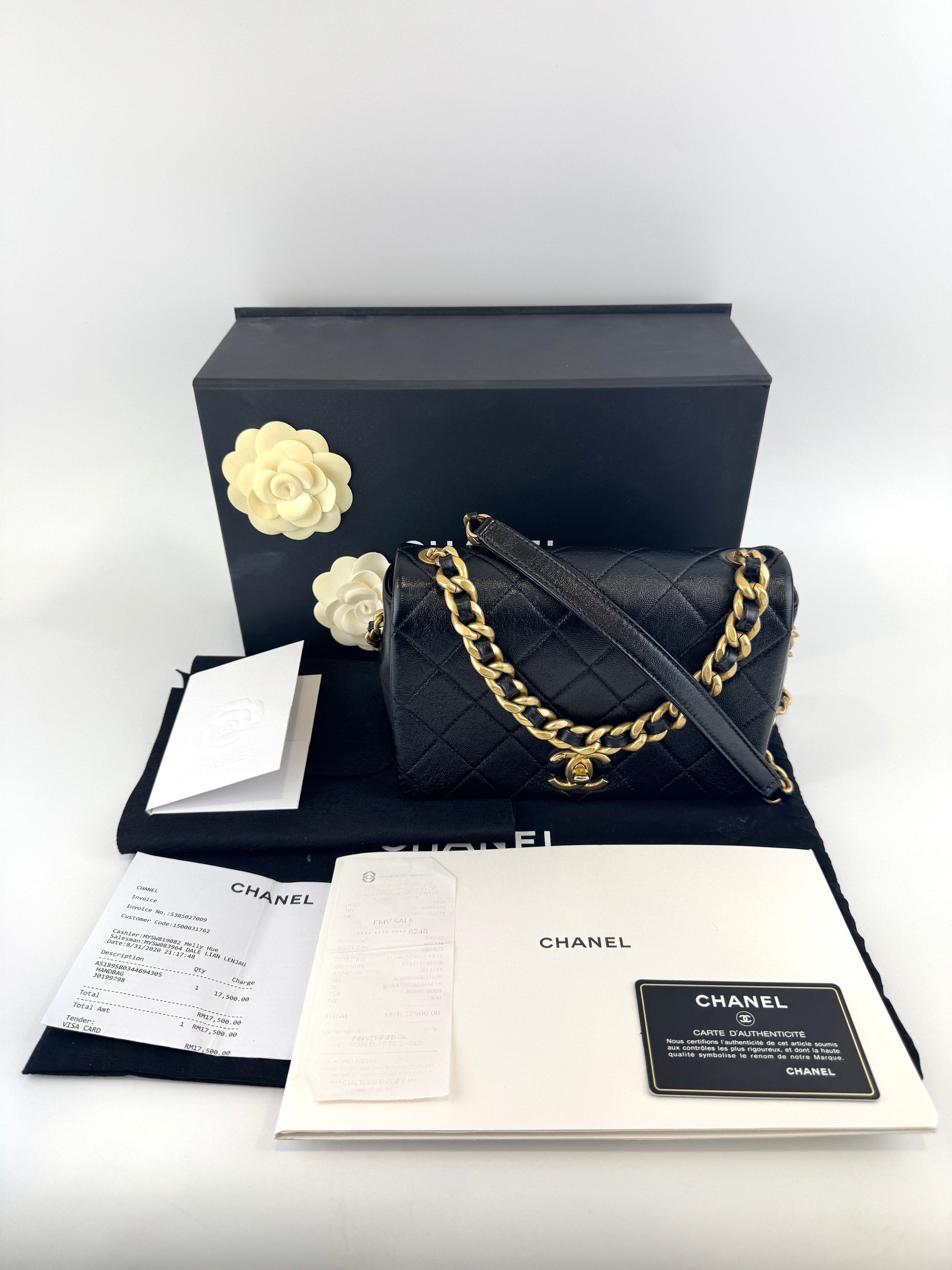 AS1895 Fashion Therapy Flap Medium Black Calfskin