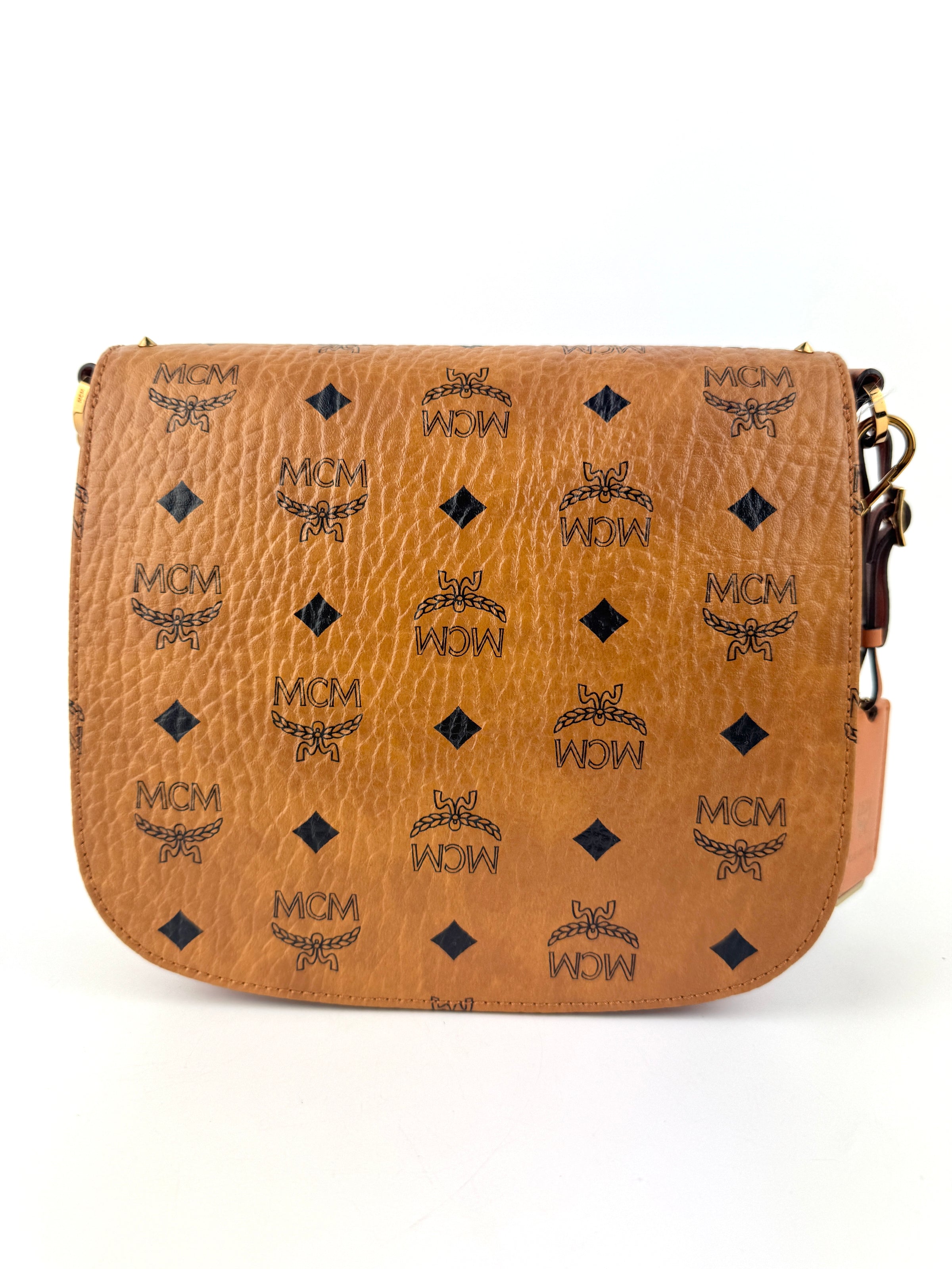 Suede Calf Hair Visetos Patricia Crossbody Bag Cognac Multicolor