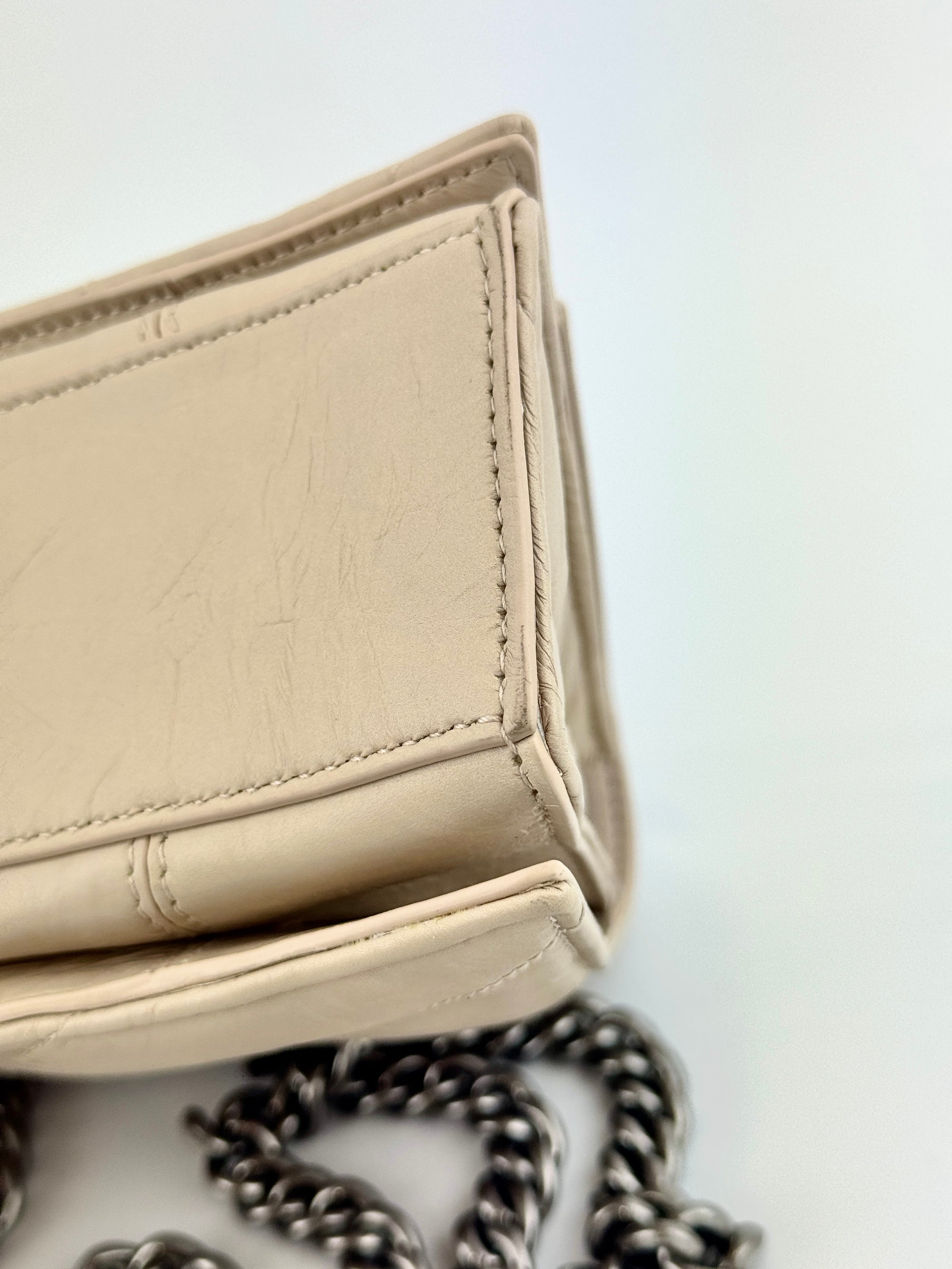 Balenciaga Crush Chain Shoulder Bag Beige