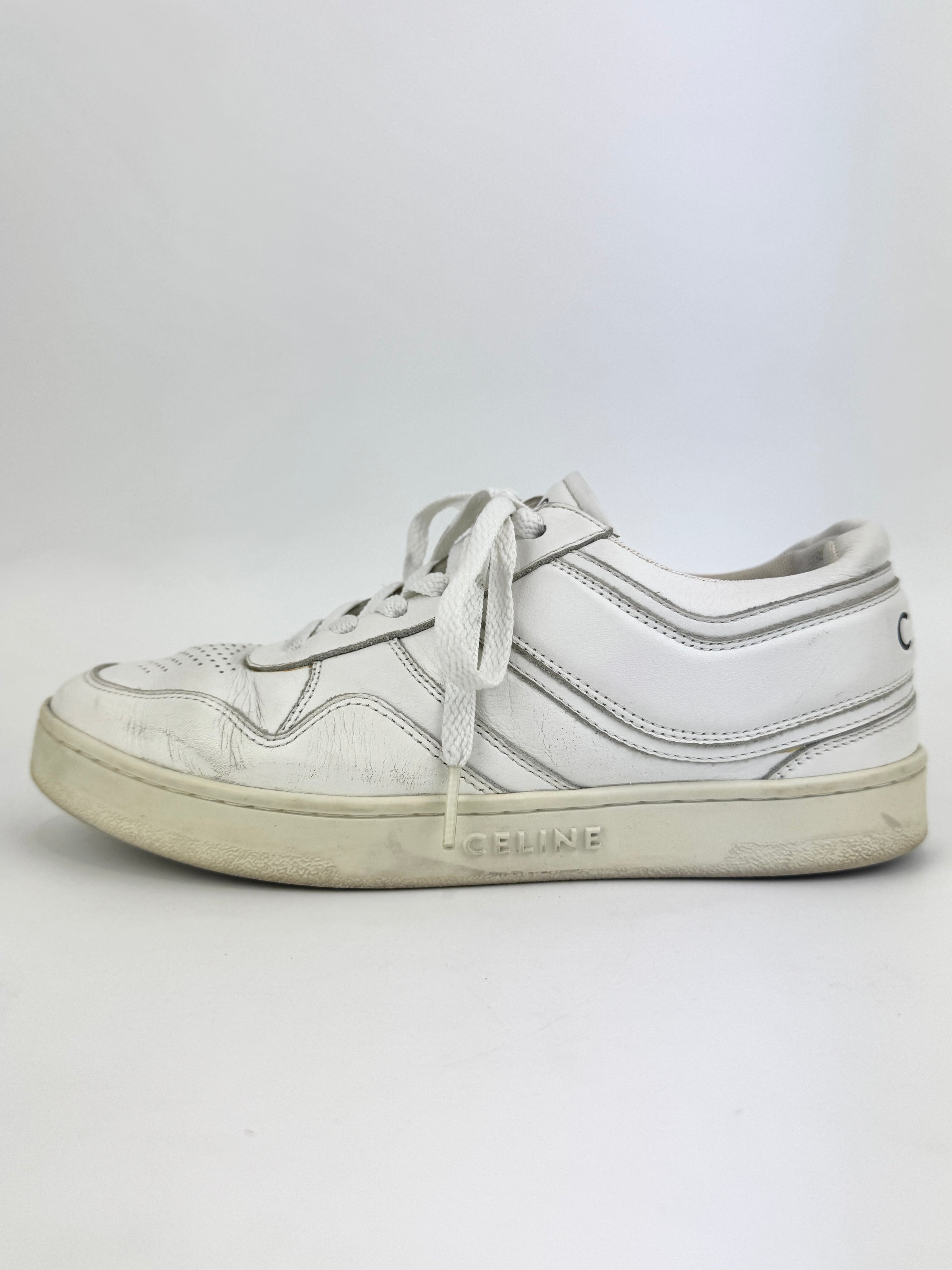 Trainer Low Lace-Up Sneaker In Calfskin Optic White Size 37