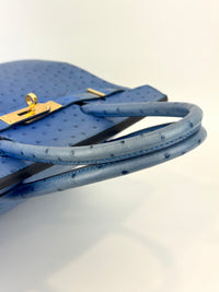 Birkin 30 Ostrich Bleuet GHW - Glampot