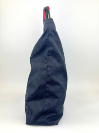 131233 GG Black Canvas Web Shopping Tote