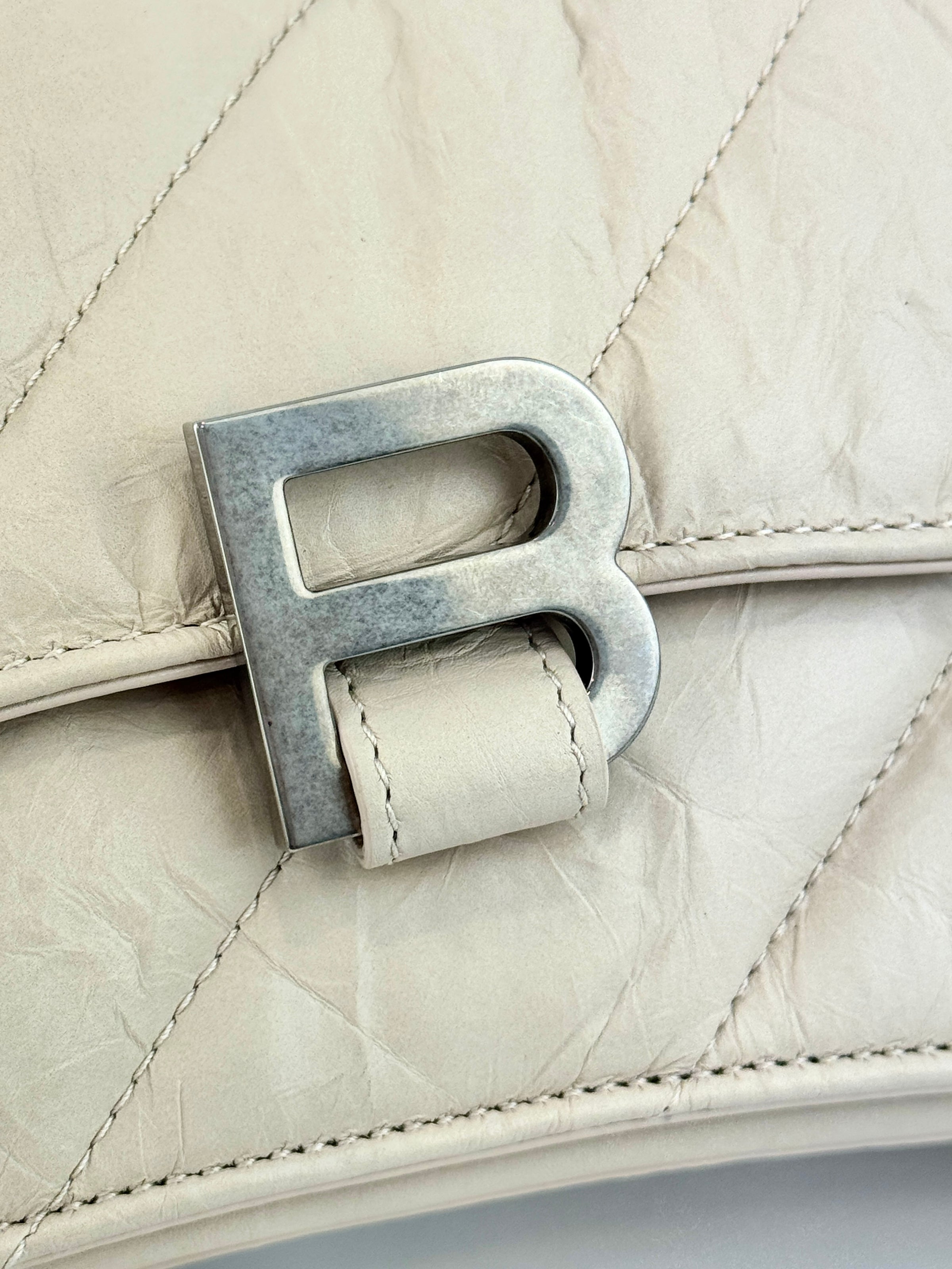 Balenciaga Crush Chain Shoulder Bag Beige