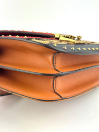 Suede Calf Hair Visetos Patricia Crossbody Bag Cognac Multicolor