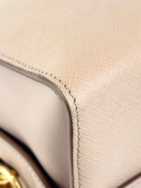 1BA046 Saffiano City Calf Esplanade Beige Medium Tote - Glampot