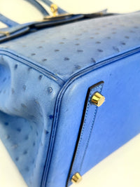 Birkin 30 Ostrich Bleuet GHW - Glampot